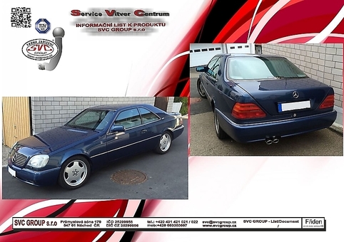 Tažné zařízení Mercedes S-Klasse (W/C140) Sedan, Coupé, ne Cabrio W140 ZRUŠENO BEZ NÁHRADY 10/2019
Maximální zatížení 75 kg
Maximální svislé zatížení bottom kg
Katalogové číslo 017-813