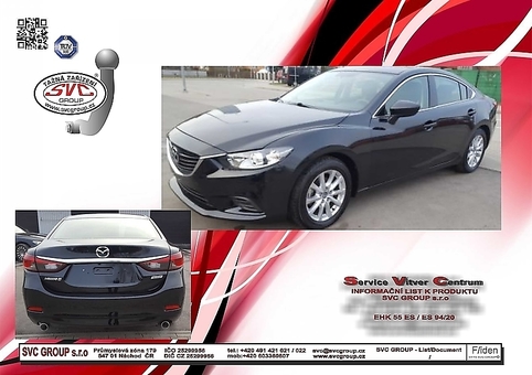 Tažné zařízení Mazda 6 HB, Sedan (GJ) GJ
Maximální zatížení 75 kg
Maximální svislé zatížení bottom kg
Katalogové číslo 038-761