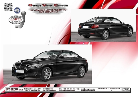 Tažné zařízení BMW 2-Serie Active Tourer (F45)F45
Maximální zatížení 75 kg
Maximální svislé zatížení bottom kg
Katalogové číslo 040-481