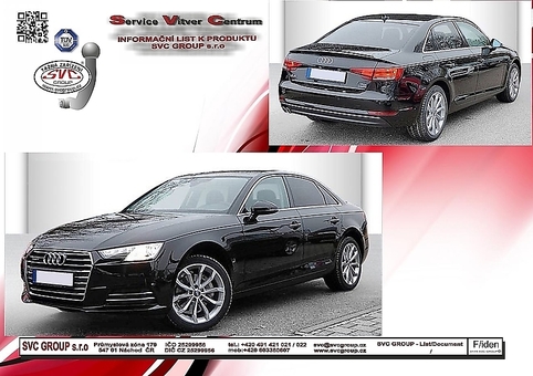 Tažné zařízení Audi A4 Avant Kombi (8W5) (ne Allroad Quattro / RS) (ne vozidla s bezkontaktním otvíráním zavazadlov
Maximální zatížení 80 kg
Maximální svislé zatížení bottom kg
Katalogové číslo 042-701