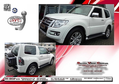 Tažné zařízení Mitsubishi Pajero (V80 / V90) (SWB / LWB) V80 / V90
Maximální zatížení 135 kg
Maximální svislé zatížení bottom kg
Katalogové číslo 044-351