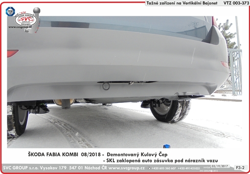 Tažné zařízení Škoda Fabia Combi 2018-
Maximální zatížení 85 kg
Maximální svislé zatížení middle_bottom_prep kg
Katalogové číslo 003-373