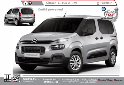 Tažné zařízení Berlingo  M  Krátké (4400mm) 10/2018-
Maximální zatížení 65 kg
Maximální svislé zatížení bottom kg
Katalogové číslo 049-773