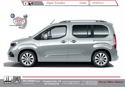 Tažné zařízení Opel Combo Van + Cargo Van Krátké (4400mm)
Maximální zatížení 65 kg
Maximální svislé zatížení bottom kg
Katalogové číslo 049-773