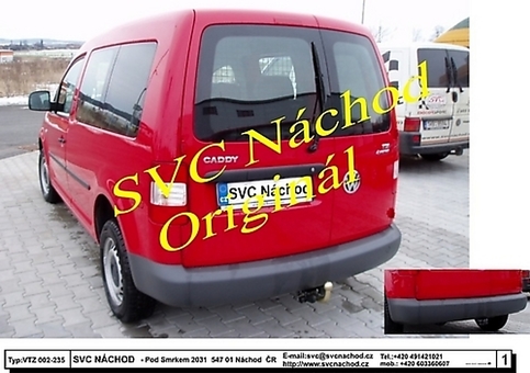 Tažné zařízení VW Caddy vč. Maxi a 4x4,   2004-
Maximální zatížení 95 kg
Maximální svislé zatížení bottom kg
Katalogové číslo 003-473