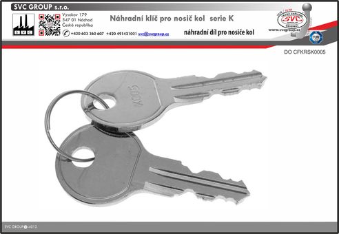 Náhradní Klíče k zámku pro nosiče kol K005