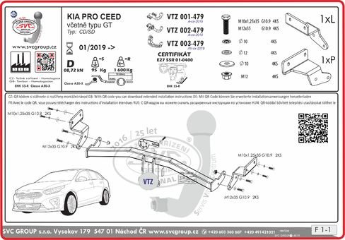 Tažné zařízení Kia Ceed ProCed  2019-
Maximální zatížení 95 kg
Maximální svislé zatížení bottom kg
Katalogové číslo 001-479
