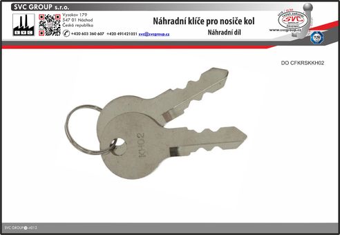 Náhradní Klíče k zámku pro nosiče kol KH 02