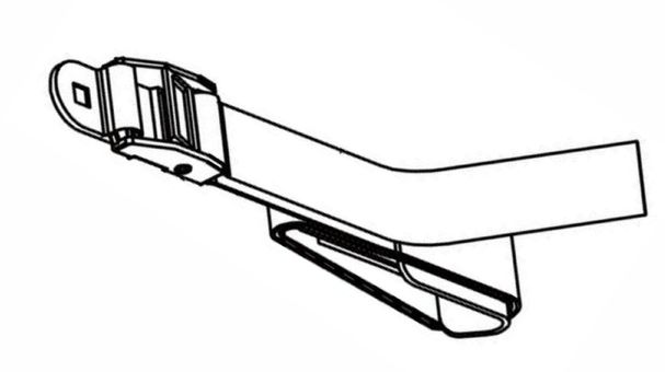 Upevňující pásek ke karoserii tažné zařízení