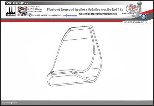 Koncovka nosiče kol na střechu vozu , plastová
Český výrobce tažných zařízení SVC GROUP