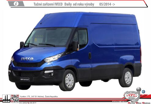 Iveco Daily DO 3,5 t Van / BUS
Vozidlo do 3,5t
Kód vozu: 29L35S
Rok výroby: 05/2014->
Výrobce tažných zařízení SVC GROUP