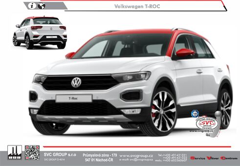 VOLKSWAGEN T-ROC 
vč. Cabrio a 4-Motion
Kód vozu: A11/D11
Rok výroby: 08/2023->
Výrobce tažných zařízení SVC GROUP