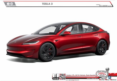 Tesla Model 3
Rok výroby: 10/2023->
Výrobce tažných zařízení SVC GROUP