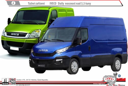 Iveco Daily 35C + 40C-50C + Valník
SWB/LWB do 6,5t
Kód vozu: 35C / 40C / 50C
Rok výroby: 01/2011->04/2014
Výrobce tažných zařízení SVC GROUP