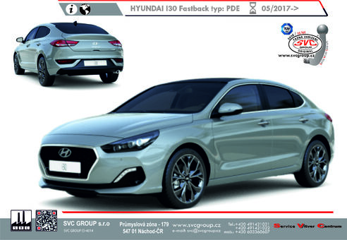 Hyundai i30 Fastback
Facelift III
Rok výroby: 06/2024->
Výrobce tažných zařízení SVC GROUP
