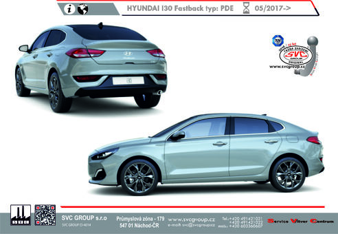 Hyundai i30 Fastback
Rok výroby: 05/2017->
Výrobce tažných zařízení SVC GROUP